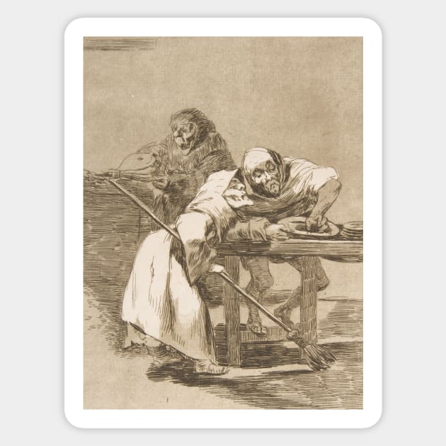 Be quick, they are waking up by Francisco Goya Sticker by Classic Art Stall